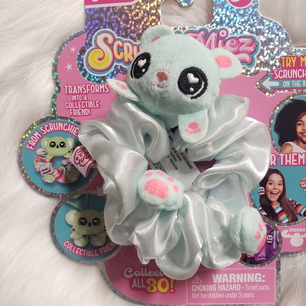 ScrunchMiez Ice Blue Cuzzy Bear Scrunchy Series 1